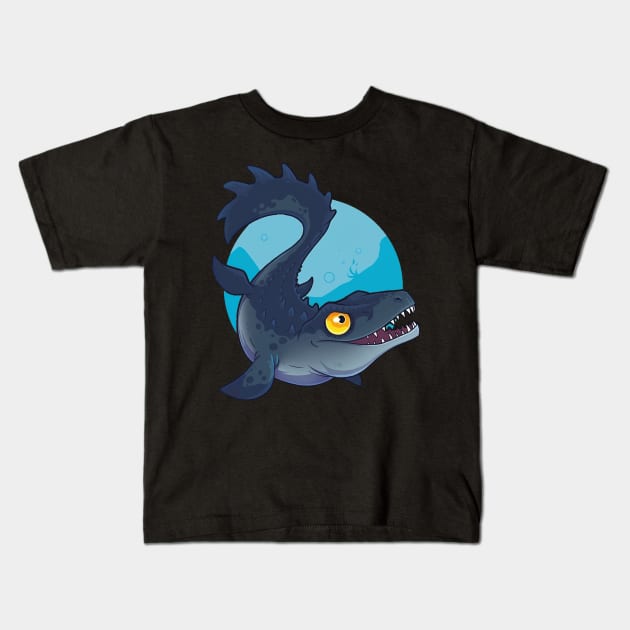 Majestic Mosasaurus: A Prehistoric Journey Kids T-Shirt by WorldDinosaurs